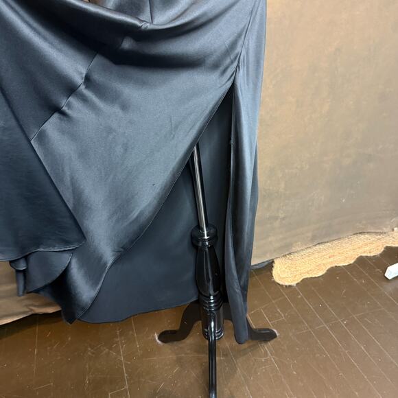 Victoria’s Secret 100% Silk Slip Dress Black Maxi 90s Vintage Bias Cut Size L - Picture 8 of 10